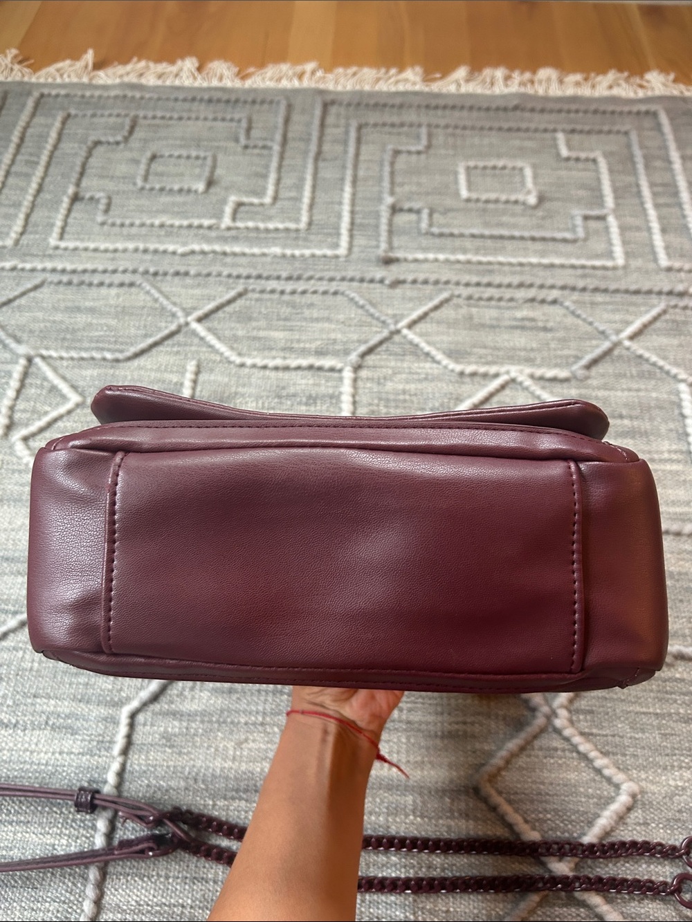 Steve Madden Burgundy Vegan Leather Crossbody/Shoulder Bag w 2 Removable Straps - Picture 11 of 16